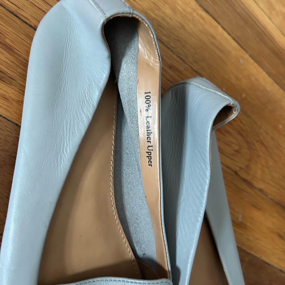 J. Crew Dove Grey Leather Flats - Picture 2 of 5